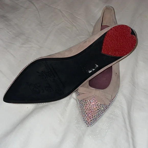 Beverly Feldman Beige Rhinestone Flats - Picture 4 of 6